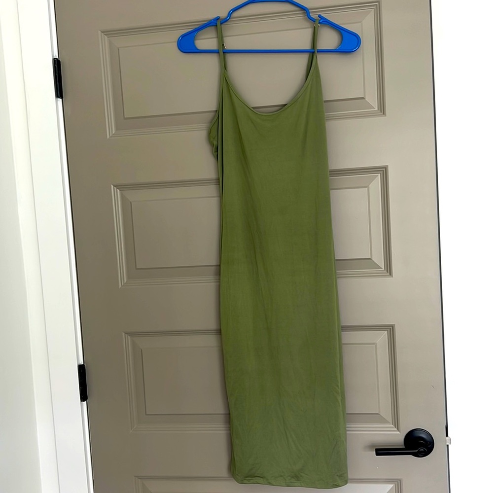 Olive green cami dress